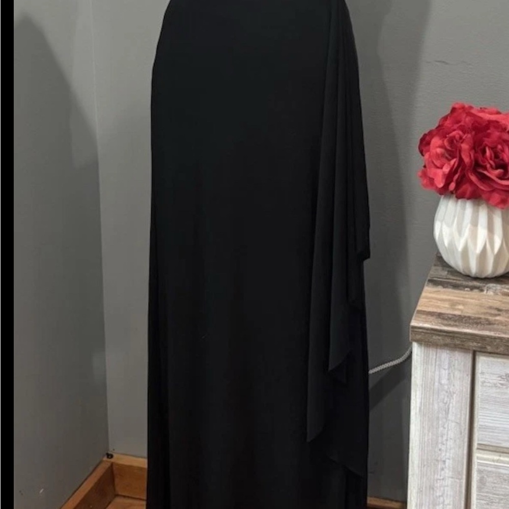 Ralph Lauren Black White Maxi Dress Size 2 Colorblock Formal Evening Gown - Picture 7 of 7